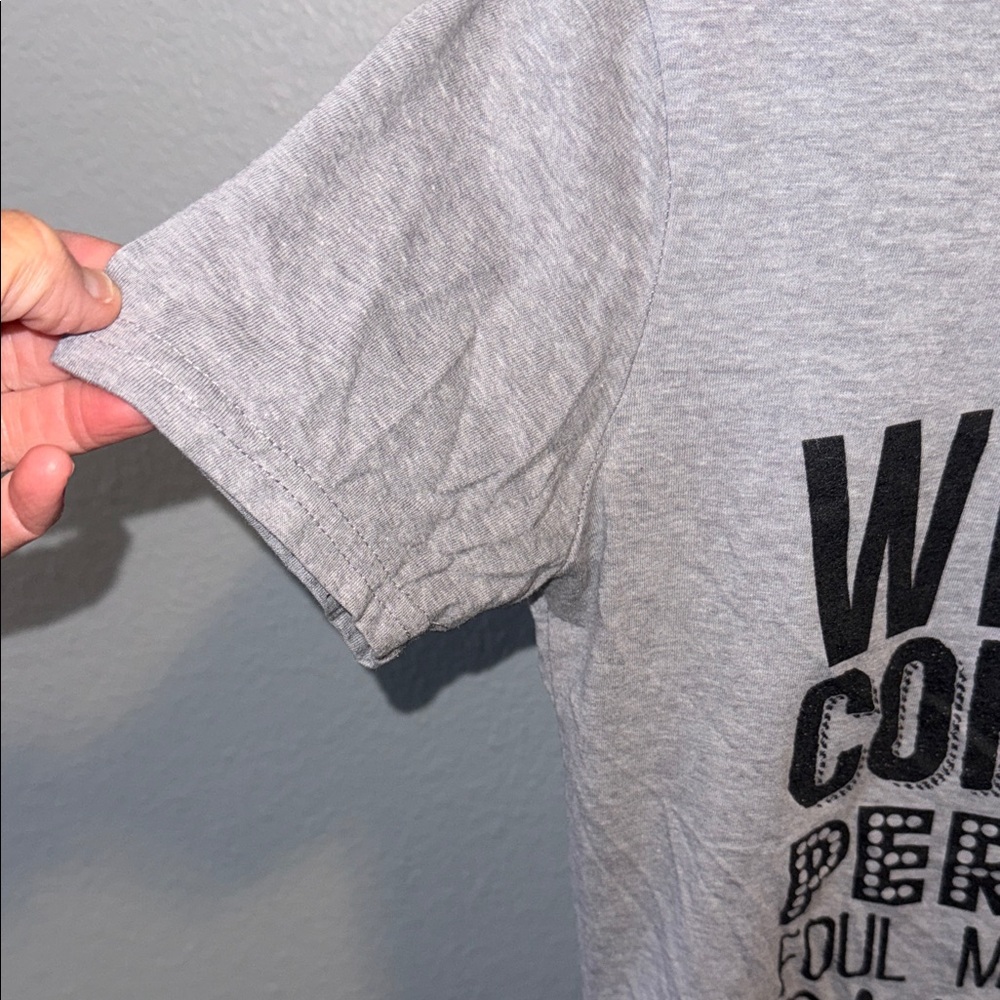 Gray Graphic Tee with Coffee Print - Picture 4 of 4